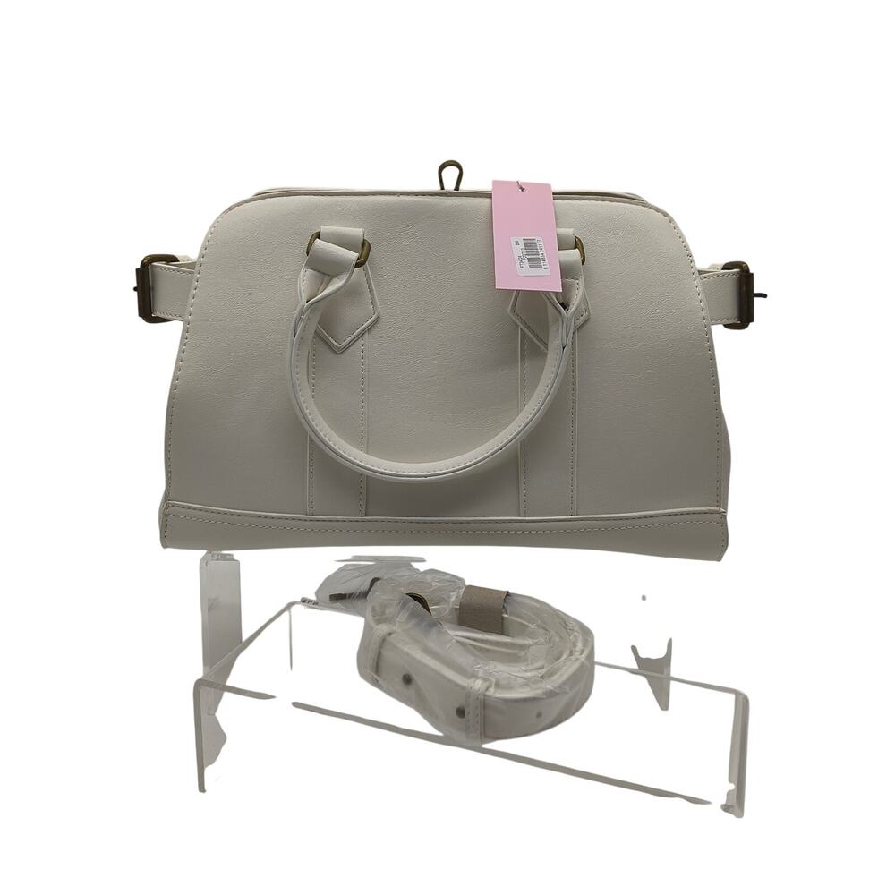 Elegant Bone White PU Leather Handbag - Stylish & Spacious